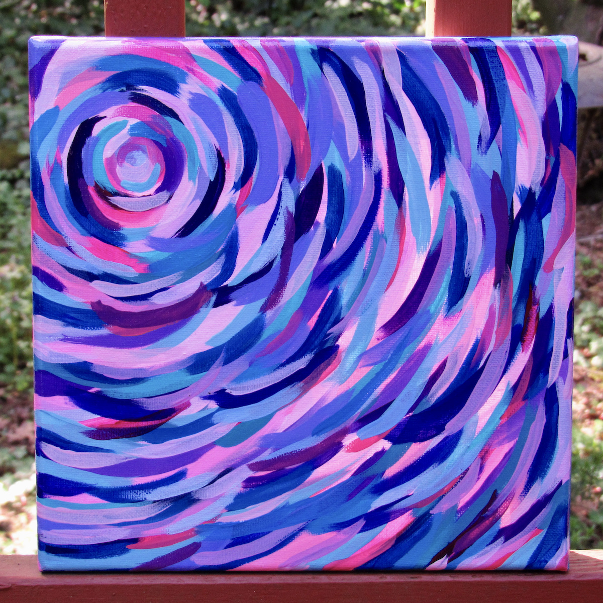 Pink and blue 10x10 painting