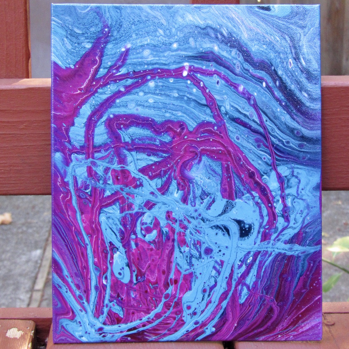 Cotton Candy Acrylic Pour Painting on 8x10 Canvas