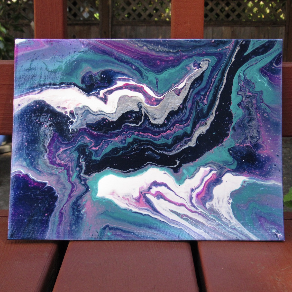 Blue and Purple 9x12 painting
