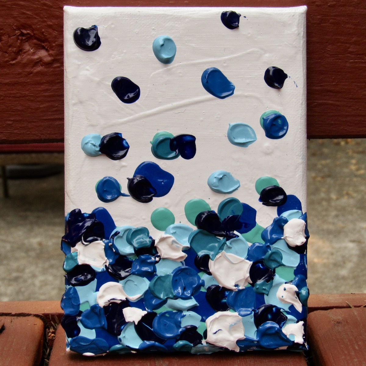 Blue palette knife painting